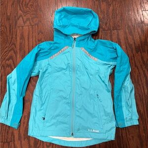 L.L. Bean Blue shell jacket with Hood and Water-Resistant Material